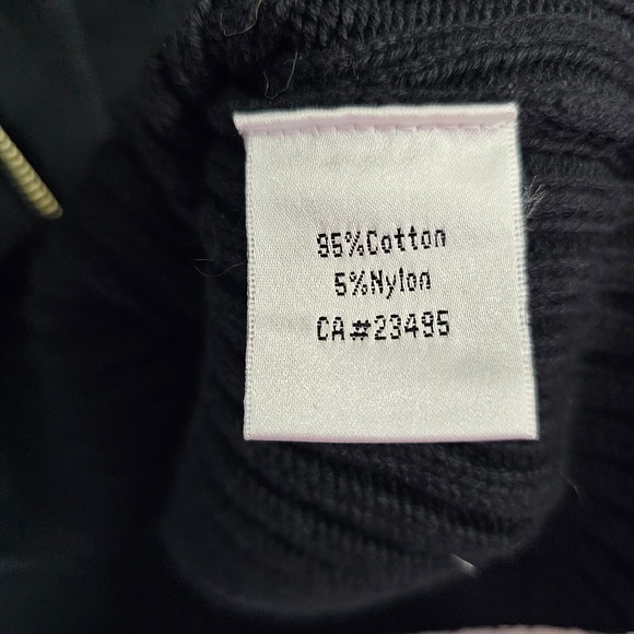 Parley Ribbed High Neck Zip Up Knit Cardigan Sweater‎ Black Cotton Blend Size S - Picture 10 of 11